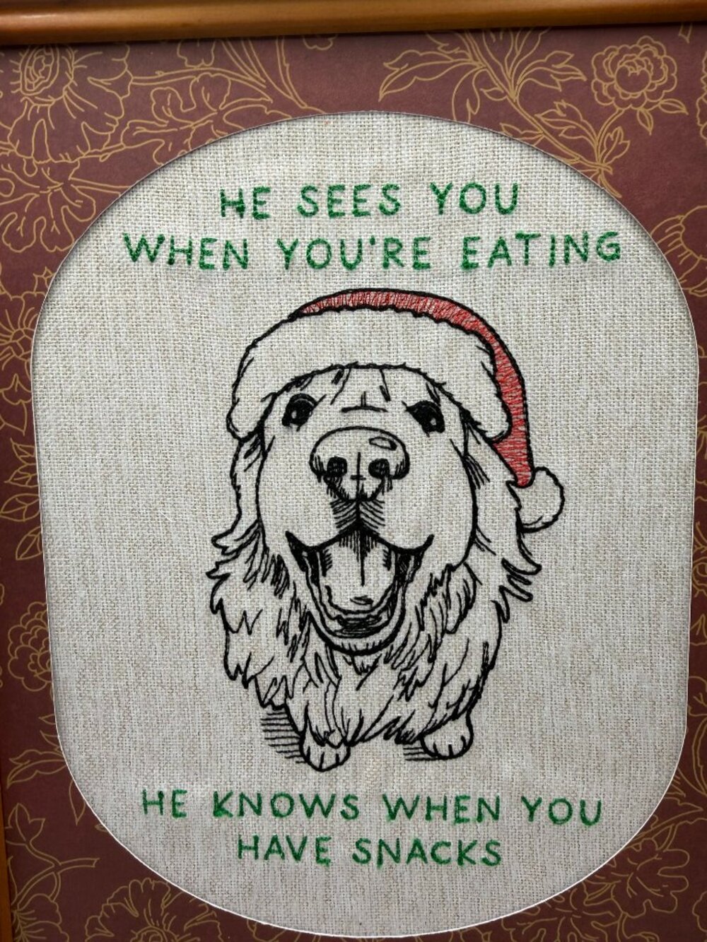 Homemade Holiday Snack Dog 8X10 Embroidery Art - Picture 2 of 5